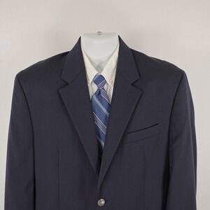 Michael Kors‎ Blue Wool 2 Silver Button Blazer 42R Tagged 42S